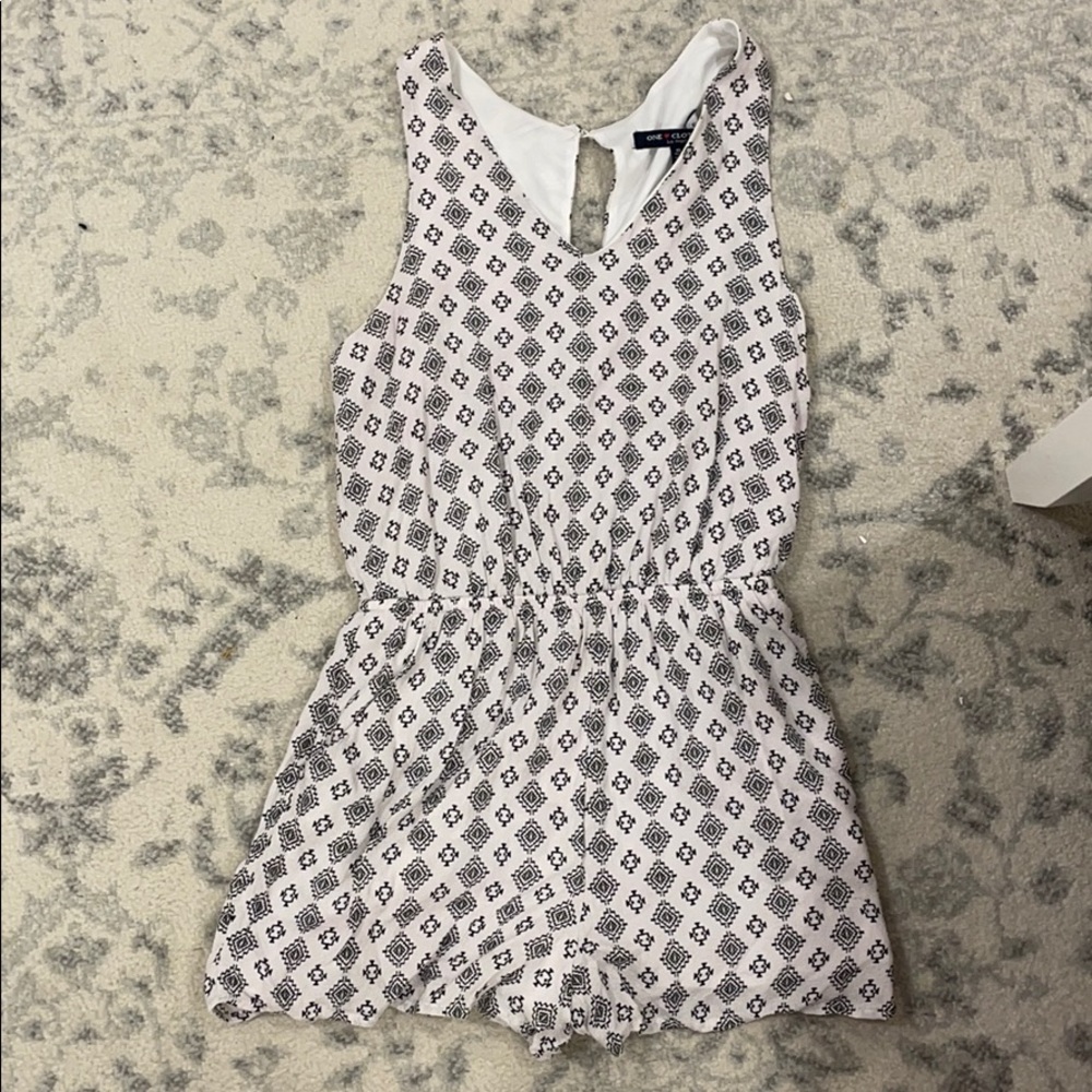 COPY - Black and White Patterned Romper Size S